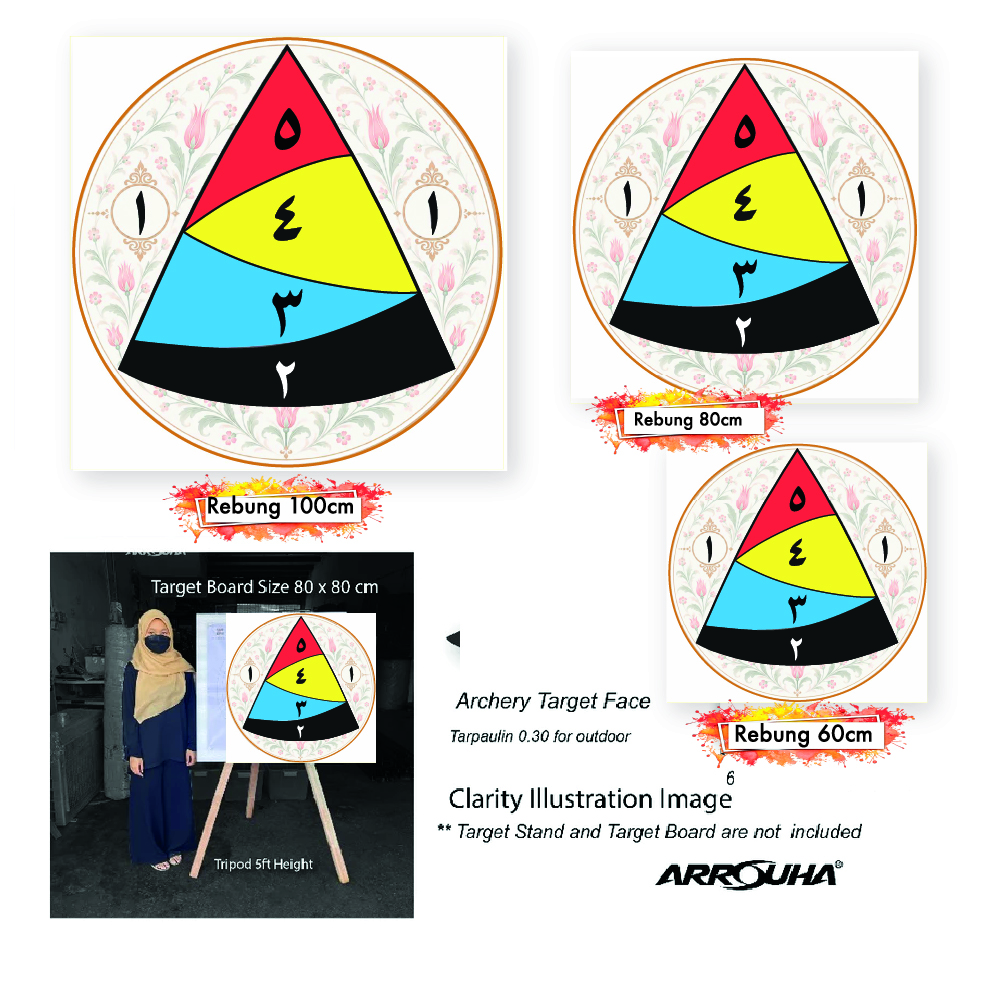 🏹 Arrouha® Archery Target Face Rebung Tarpaulin Outdoor | Target Memanah 60cm 80cm 100cm