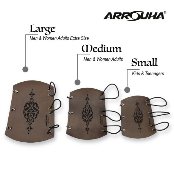 Arrouha Traditional Decorated Crazy Horse Genuine Leather Archery Arm Guard - Image 4