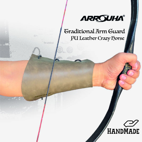 Arrouha PU Leather Archery Arm Guard Protector Crazy Horse