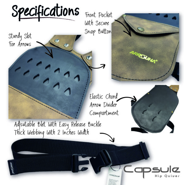 Arrouha Capsule Hip Quiver Horseback Ground Traditional Archery 12 Arrow Slots - Image 9