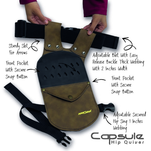 Arrouha Capsule Hip Quiver Horseback Ground Traditional Archery 12 Arrow Slots - Image 2