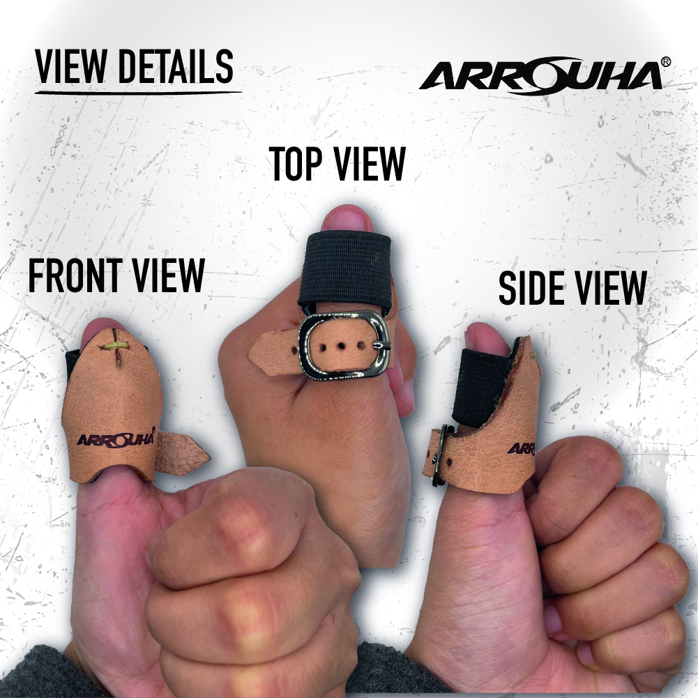 Arrouha Pelapik Ibu Jari Kulit Ergonomik Asli Vegetan Dan Carzy Horse Tebal Untuk Memanah Tradisional - Image 2