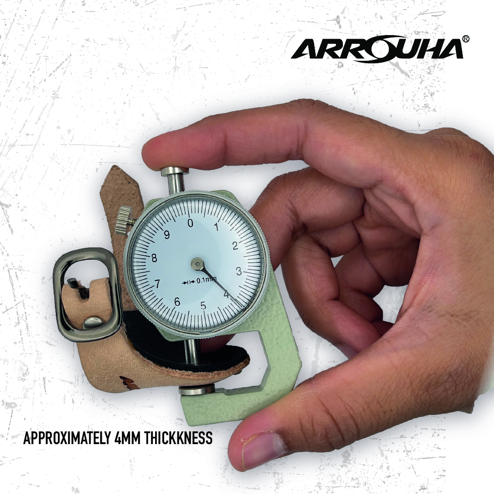 Arrouha Pelapik Ibu Jari Kulit Ergonomik Asli Vegetan Dan Carzy Horse Tebal Untuk Memanah Tradisional - Image 3