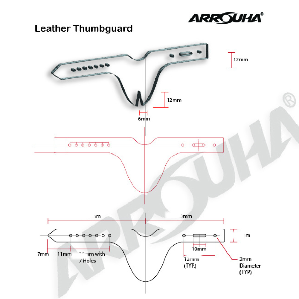Arrouha Pelapik Ibu Jari Kulit Ergonomik Asli Vegetan Dan Carzy Horse Tebal Untuk Memanah Tradisional - Image 7
