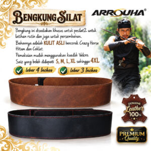 Arrouha Bengkung Silat Tradisional KULIT ASLI Untuk Latihan dan Persembahan 3 dan 4 Inci Mudah Dipakai