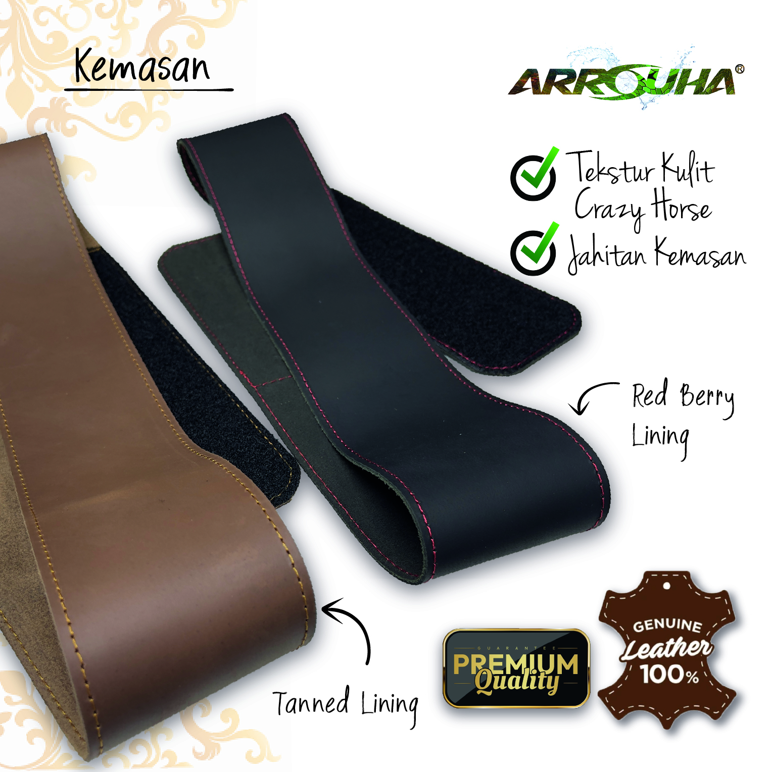 Arrouha Bengkung Silat Tradisional KULIT ASLI Untuk Latihan dan Persembahan 3 dan 4 Inci Mudah Dipakai - Image 7