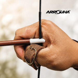 Archery Genuine Crazy Horse Leather Thumb Guard Arrouha