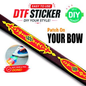 DTF Sticker Busur Tradisional | DIY Iron Transfer Sticker | Pelekat Hiasan Bow PU Leather & Genuine Leather | Mudah