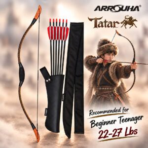 Arrouha® Pakej Tatar Tradisional Bow 22–27Lbs | Remaja 15 Tahun Ke Atas Set Lengkap Beginner Remaja 15 Tahun Ke Atas