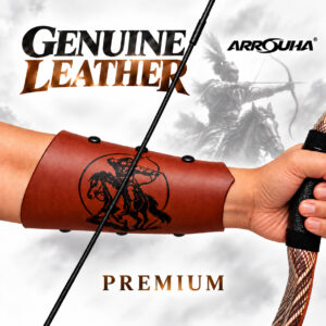 Arrouha® Decorated Genuine Leather Armguard | Horseback Archery | Arm Guard | Elastic Cord
